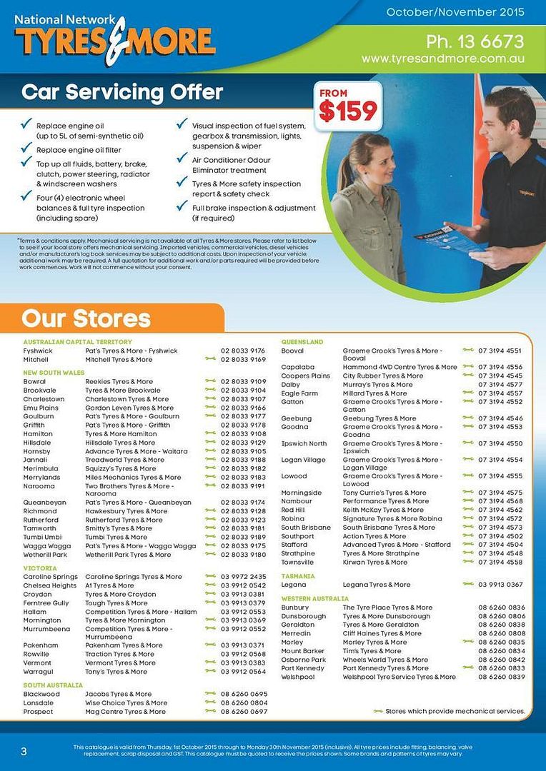 Tyres and More October Catalogue Just Commodores